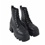 madingi žiemos ankle boots moterims madingi platforminiai batai gotikiniai su užtrauktuku moteri&scaron;ki batai auk&scaron;takulniai motociklininko batai Botas De Mujer 35