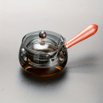 360&deg; Eleganti&scaron;kas stiklinis arbatinukas su &scaron;onine rankena 500 ml &ndash; Idealiai tinka gonfu ir japoni&scaron;kos arbatos ceremonijoms namuose ir biure &ndash; puiki arbatos mėgėjo dovana visiems Hol Smoke Gray 16.91oz Xiaoyao Pot