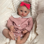 Mieli 19 colių Reborn Doll Meadow Wear Romper Mink&scaron;to audinio kūno tikrovi&scaron;ki kūdikių lėlės žaislai vaikams, vyresniems nei 3 metų, tiesa kaip matomos venos Naujagimio lėlė cloth body