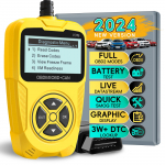 Profesionalus OBD2 skaitytuvo automobilio kodų skaitytuvas, tikrinimo variklio &scaron;viesos skaitytuvas OBDII / EOBD automobilio kompiuterio diagnostikos nuskaitymo įrankis geltona