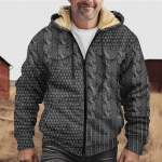 Vyri&scaron;ka dviguba striukė su pastorintu sagu su ki&scaron;eniniu medvilniniu įdėklu XL