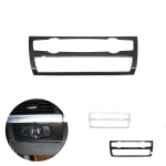 Skirta BMW X5 X6 E70 E7 2007&ndash;2013 m. automobilio salono centrinio valdymo skydelio oro kondicionavimo tūrio rankenėlės rėmo anglies pluo&scaron;to tekstūra