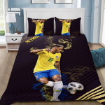 Futbolo žvaigždės patalynės užvalkalas su pagalvės užvalkalu Neymar lovos komplektas suaugusiems berniukui mergaitei miegamojo dekoravimas Viengulis Dvigulis Pilnas Karali&scaron;kas Dydis EU Single(135*200cm)3pcs gray