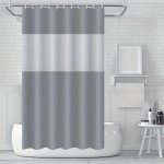 Moderni dvipusė du&scaron;o užuolaida, tankus audinys ir permatomas vaflinis vidus, atstumianti vandenį ir eleganti&scaron;ka, 12 kabliukų komplekte W240H180(CM)-1 Pcs