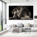 Didelio dydžio &bdquo;Black Lions&ldquo; drobės paveikslai ant sienos gyvūnų plakatai ir spaudiniai, skirti svetainės &bdquo;Cuadros&ldquo; namų dekoravimui 21*30cm