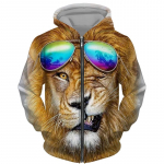 Pavasario rudens Vyri&scaron;ki megztiniai su užtrauktuku su gobtuvu 3D Animal Lion Beast Printing su gobtuvu megztinis Madinga striukė Laisvalaikio sportinė apranga 5XL
