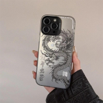 Prabangus Dragon Totem apsaugos nuo kritimo dėklas, skirtas iPhone 15 Pro Max 15 14 13 12 11 Pro XR XS 7 8 Plus objektyvo apsauginis dangtelis For iPhone 11 juoda