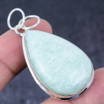 Amazonite Gemstone Handmade 925 Sterling Silver Gift Jewelry Pendant 2.05 l7s87