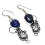 Lapis Lazuli Gemstone Handmade 925 Sterling Silver Jewelry Earring 2.21 u0r36
