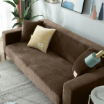 Aksominiai elastiniai sofos užvalkalai 1/2/3/4 sėdynės Tvirtas sofos užvalkalas L formos sofos užvalkalas, apsauginis suolo užvalkalas 4 SEAT (235-300CM)