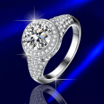 Moissanite deimantinis žiedas moteri&scaron;kas vieno karato &scaron;e&scaron;ių letenų modeliavimas deimantinis žiedas vestuvinis daug anglies deimantų i&scaron;skirtinis žiedas 10
