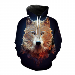 2024 m. naujos mados vyri&scaron;ki gobtuvai 3D vilkas marginti palaidi megztiniai vyrams Streetwear Hoody Funny Hoodie megztinis S