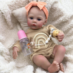Mieli 19 colių Reborn Doll Meadow Wear Romper Mink&scaron;to audinio kūno tikrovi&scaron;ki kūdikių lėlės žaislai vaikams, vyresniems nei 3 metų, tiesa kaip matomos venos Naujagimio lėlė cloth body