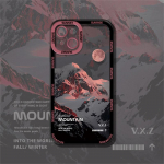 Estetinis Snow Mountain skaidrus telefono dėklas, skirtas iPhone 16 15 14 13 12 11 Pro Max X XR XS Prabangus skaidrus, mink&scaron;tas silikoninis smūgiams atsparus dangtelis iPhone 16