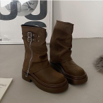 Small retro British style platform Martin boots women's 2025 new autumn thin explosion pile short boots 35 ruda