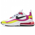 Nike Air Max 270 React Balti Rožiniai Geltoni Moteri&scaron;ki Laisvalaikio Batai CZ9351-100 36.5
