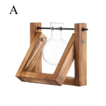 Hidroponinės augalų vazos Stiklinė vaza Vintage bonsai gėlių vazonas Terariumas stalvir&scaron;io padėklas medinis rėmas namų dekoras