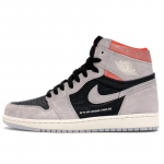 Jordan 1 Retro High &bdquo;Neutral Grey Hyper Crimson&ldquo; Jordan 555088-018 45 black