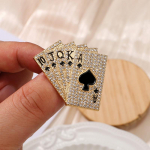 Pokerio kortų spalva Cinko medžiaga Vyri&scaron;kas ir moteri&scaron;kas auk&scaron;čiausios klasės atlapo sąsagos 2*3cm