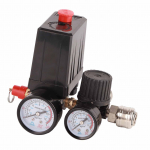 Oro kompresoriaus slėgio jungiklis 1/4 colio 4 skylės Valdiklis Reguliatorius Vožtuvas 90&ndash;120 PSI 220V balta