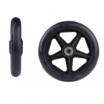 1 vnt. 6 colių ratai Lygūs Lankstūs Tvirti Vežimėlio Priekinis Ratukas Kietas Padangos Ratas Vežimėlio Pakeitimas (Black,6inch)