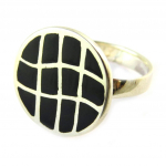 Bague Argent 'Pop Art' Onyx