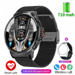 Naujas 1,85 colio ultra HD i&scaron;manusis laikrodis, GPS takelis HD Bluetooth skambučio 710 mah didelė baterija 400+ ciferblatas Silicone + mesh steel juoda