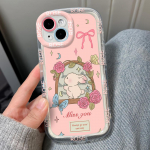 Mobiliųjų telefonų dėklai iPhone 11 13 XR 15 Pro Max 12 14 Pro Max dėklas iPhone 16 7 Plus 8 Plus XS Max Animacinis ra&scaron;tas Apsauga nuo kritimo Atspari smūgiams iPhone 6&6s balta