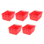 5 vnt. vi&scaron;tų narvelio puodelių, pakabinamų lesyklėlių, vandens dubenėlių su kabliukais, maisto dubenėliai triu&scaron;iams, balandžiams, mažiems gyvūnams 5pcs raudona