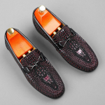 Itali&scaron;ki rankų darbo batai Natūrali oda Auk&scaron;tos kokybės Mokasinai Slip-on Vyri&scaron;ki laisvalaikio batai Auk&scaron;tos kokybės Mokasinai Vyri&scaron;ki verslo batai 36 vyno raudonos spalvos