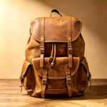 Vyri&scaron;ka vintažinė odinė kuprinė verslui ir kelionėms Large 17-inch Capacity &scaron;viesiai ruda spalva