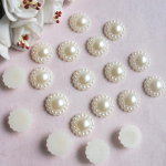 100 vnt. balto dramblio kaulo dirbtinio perlo gėlių karoliukai mobiliojo telefono vestuvių papuo&scaron;alai 9 mm