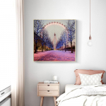 HUACAN &bdquo;pasidaryk pats&ldquo; deimantinis dažymas apžvalgos ratas Deimantinis siuvinėjimas 5D viso kvadrato cirkonio siuvinėjimas kryželiu 20*30 cm