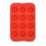 &Scaron;irdelės formos ledo padėklas Maistinis silikoninis ledo padėklas Daugiaformė lanksti ledo formelių dėžutė &Scaron;okoladinė forma Round raudona