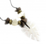 Les Tr&eacute;sors De Lily [D8280] - Collier Cr&eacute;ateur 'Indian Summer' Ivoire smėlis