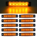 6LED ilgos juostos &scaron;oninis ap&scaron;vietimas 12v24v priekabos sunkvežimio &scaron;oninis &scaron;viesus geltonas 10 vnt. 10pcs geltona