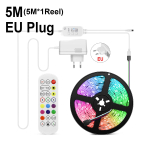 &bdquo;Bluetooth APP&ldquo; valdymo LED lemputė 5050 RGB LED juostelė balso valdymo / muzikos sinchronizavimo i&scaron;manioji lempa 5M 10M 15M neoninė juosta, skirta namų vakarėlio foninio ap&scaron;vietimo dekoravimui 5M Set EU Plug