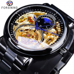 &bdquo;Forsining&ldquo; automatinis mechaninis verslo laikrodis vyri&scaron;kas laikrodis &bdquo;Golden Moon Phase&ldquo; plieno dirželis rie&scaron;iniai laikrodžiai Populiariausias prekės ženklas