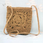 Yogodlns Naujas &scaron;iaudinis krep&scaron;ys Bohemian Beach Bag Moteri&scaron;kas nertas Crossbody Ultralight pečių krep&scaron;ys Moterims 22*1*26cm ruda