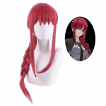 Anime Chainsaw Man Makima Cosplay perukas Sintetinis vakarėlio raudonas vaidmenų perukai