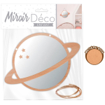 Les Tr&eacute;sors De Lily [A0726] - Petit miroir d&eacute;co bois 'Plan&egrave;te' - 15 cm sidabras