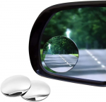 Automobilio aklosios zonos galinio vaizdo veidrodėlis 360 laipsnių plataus kampo reguliuojamas mažas apvalus veidrodėlis automobilio atbulinės eigos pagalbinis galinio vaizdo i&scaron;gaubtas veidrodėlis juoda