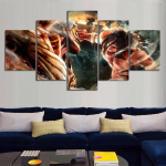 Be įrėmintos drobės 5 vnt. Attack prie&scaron; Titaną Eren Yeager Shingeki Be Kyojin Wall Art Plakatai Nuotraukos Paveikslai Namų dekoras Svetainė 30x40cm*2 30x60cm*2 30x80cm*1