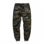 Camo Joggers vyri&scaron;kos krovininės kelnės Vyri&scaron;kos karinės juodos/kamufliažinės grynos medvilnės vyri&scaron;kos kelnės su ki&scaron;enėmis 38
