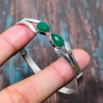 Žalias oniksas brangakmenis 925 prabos sidabras rankų darbo nuostabus papuo&scaron;alas apyrankė reguliuojama Adjustable žalia