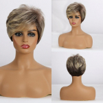 EASIHAIR trumpi tiesūs perukai Platinum Blonde Ombre Sintetiniai plaukų perukai moterims Natural Futura Hair Daily Perukai Atsparūs kar&scaron;čiui