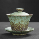 Retro Keramikos Gaiwan Arbatos Puodelis Rankų Darbo Keramikos Arbatos Dubenėlis Namų Arbatos Indai Kelioniniai Gėrimų Indai Asmeninis Puodelis Kinų Arbatos Ceremonija A 10.5x9cm 150ml