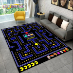 Pacman Retro Classics žaidimų žaidimų kilimėlis, kiliminis kilimėlis namų svetainei, vaikų miegamojo sofa, durų kilimėlis, neslystantis grindų kilimėlis 100cm x 120cm