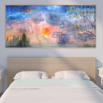 Kra&scaron;tovaizdis aliejinė tapyba spalvinga mi&scaron;ko rūkas mi&scaron;ko drobės tapyba biuro svetainė koridorius namų dekoravimas freska No Frame 20*40cm