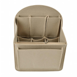 Makiažo organizatoriaus veltinio įdėtas krep&scaron;ys rankinei Kelioninė vidinė piniginė Ne&scaron;iojami kosmetikos krep&scaron;iai, tinkantys įvairiems moteri&scaron;kiems kuprinių krep&scaron;iams S - 26.5x19.5x12 cm smėlis